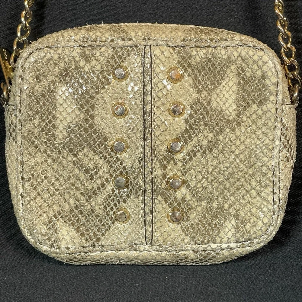 Michael Kors Uptown Astor Snake‎ Skin Crossbody Bag Purse Chain Strap Studded
